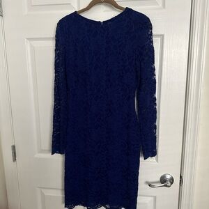 Lauren Ralph Lauren Navy Lace Long Sleeve Dress